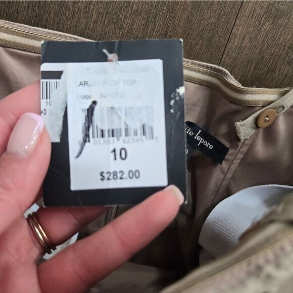 Nanette Lepore “Amorous” Strap Dress Khaki size 10 M new - Picture 11 of 16